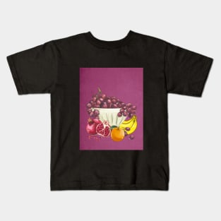 A pomegranate grape orange banana fruit bowl fruit basket Kids T-Shirt